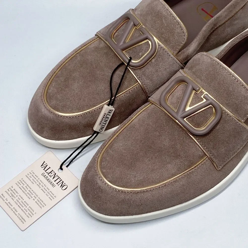 Valentino Garavani Leisure Flows Split Suede Leather Loafers size 37